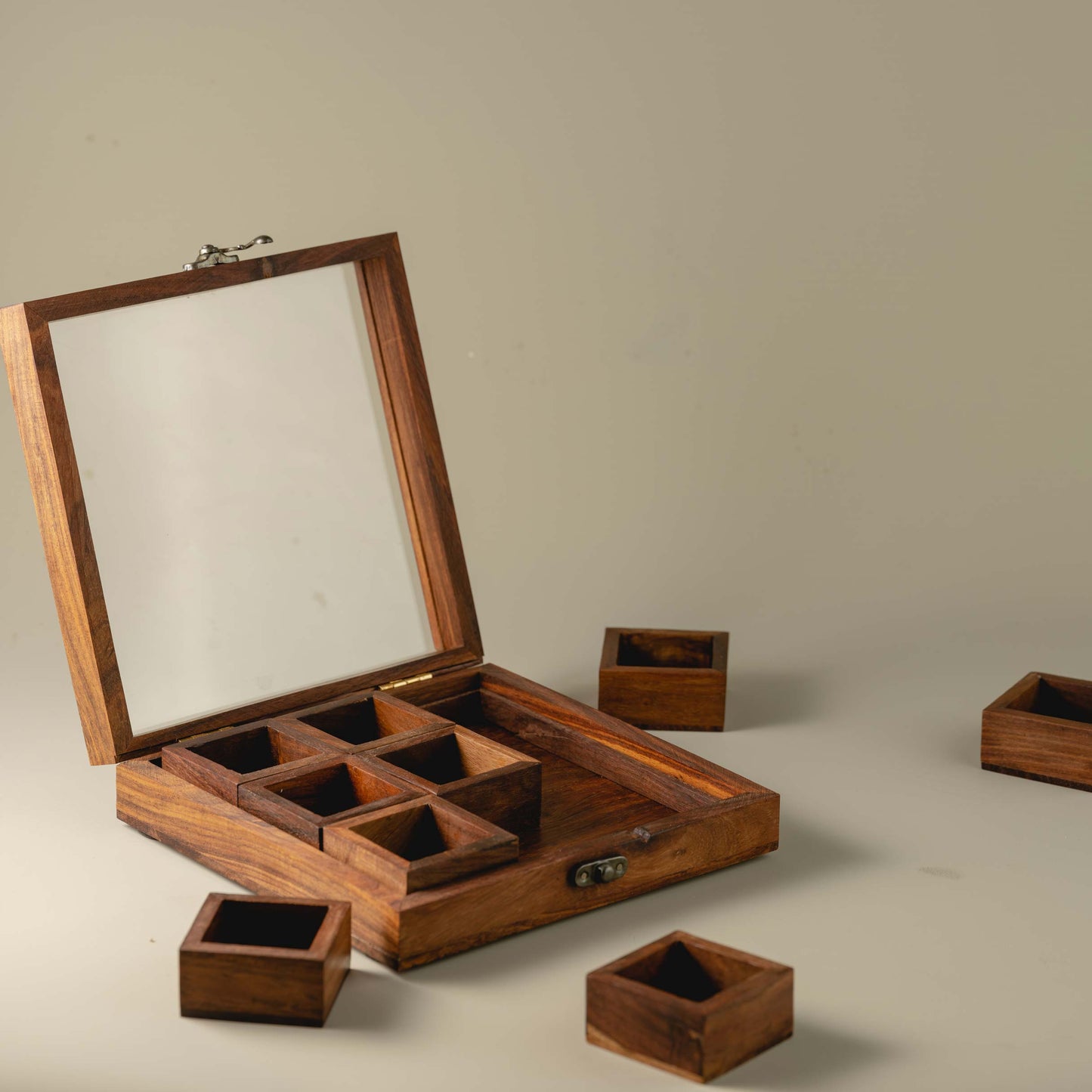 Wooden Masala Box 9 - SET