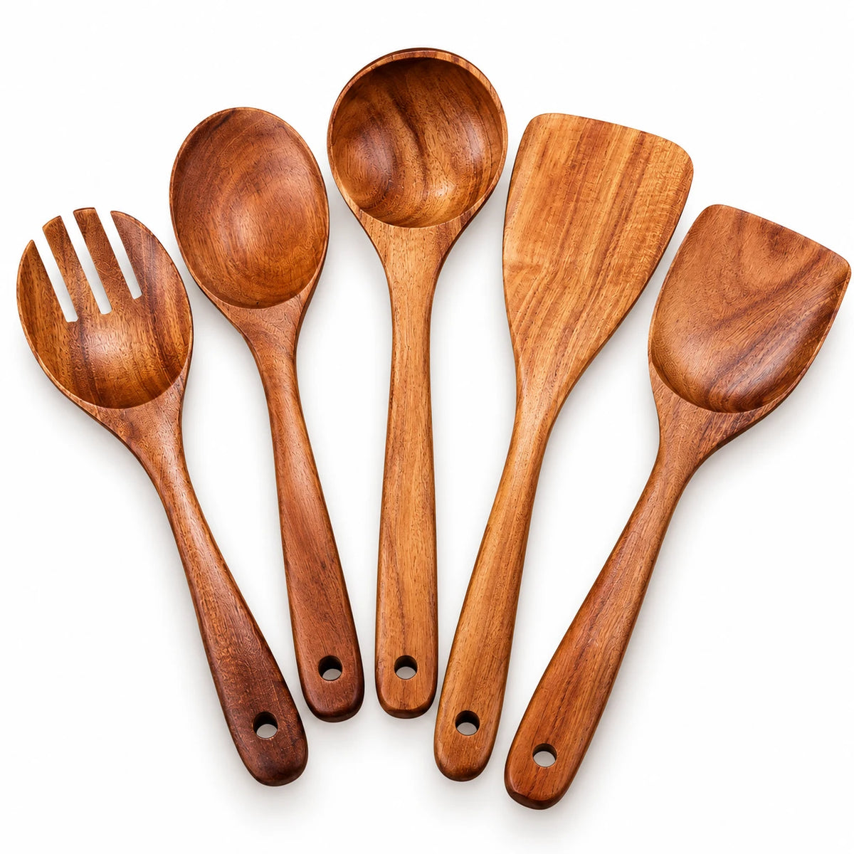 Sheesham Wooden Cooking Utensil Set – 5 Pieces