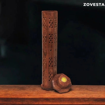Wooden Tower Incense Holder with Agarbatti Stand