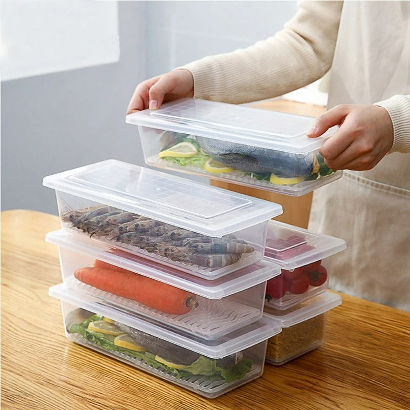 Fridge Storage Containers with Drain Plate