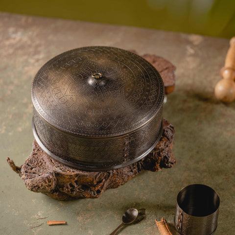 Elegant Black & Brass Spice Box