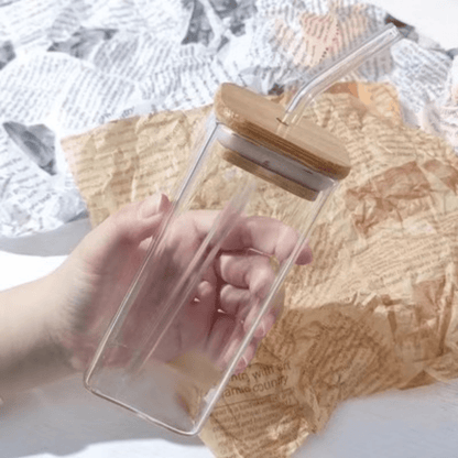 Multi-Purpose Borosilicate Glass Coffee and Juice Cup with Cover(400ml)