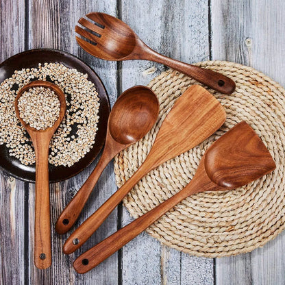 Handmade Sheesham Wooden Cooking Spoon Set