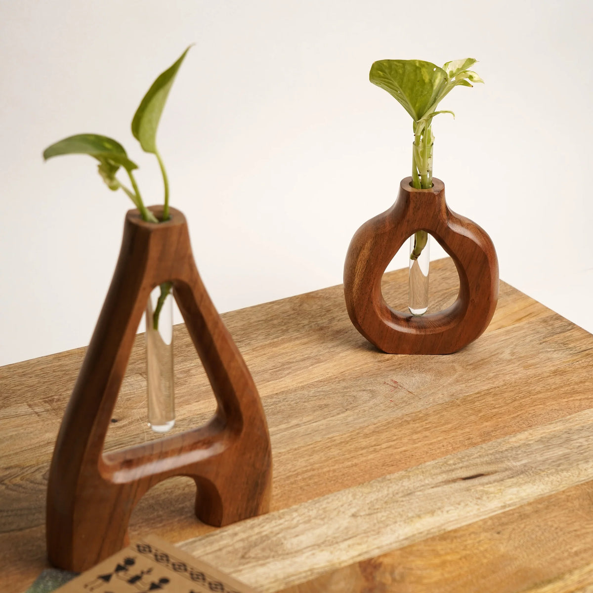 Acacia Wood Decorative Vase
