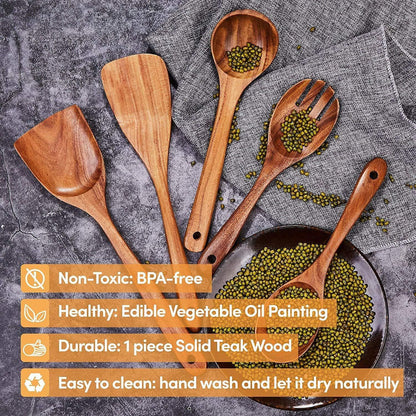 Handmade Sheesham Wooden Cooking Spoon Set