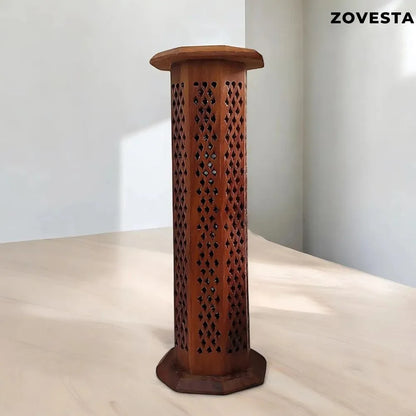 Wooden Tower Incense Holder with Agarbatti Stand
