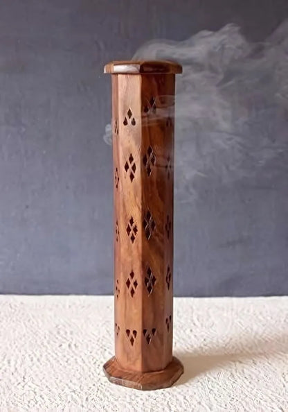 Wooden Tower Incense Holder with Agarbatti Stand