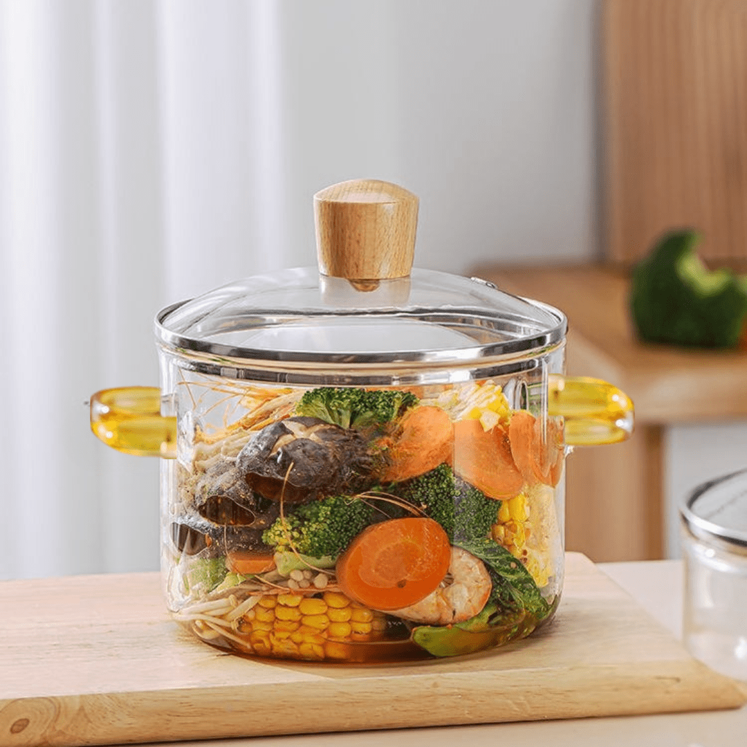 Multipurpose Borosilicate Glass Cooking Pot(3000ml)