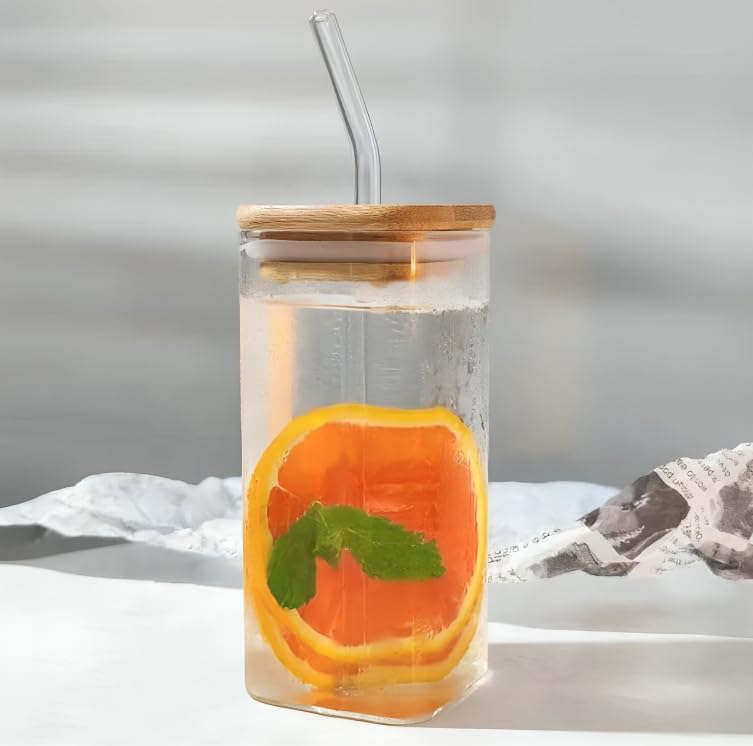 Multi-Purpose Borosilicate Glass Coffee and Juice Cup with Cover(400ml)