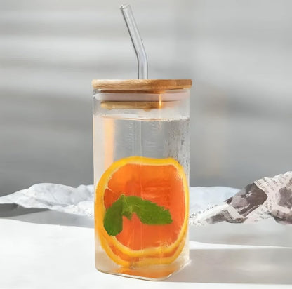 Multi-Purpose Borosilicate Glass Coffee and Juice Cup with Cover(400ml)