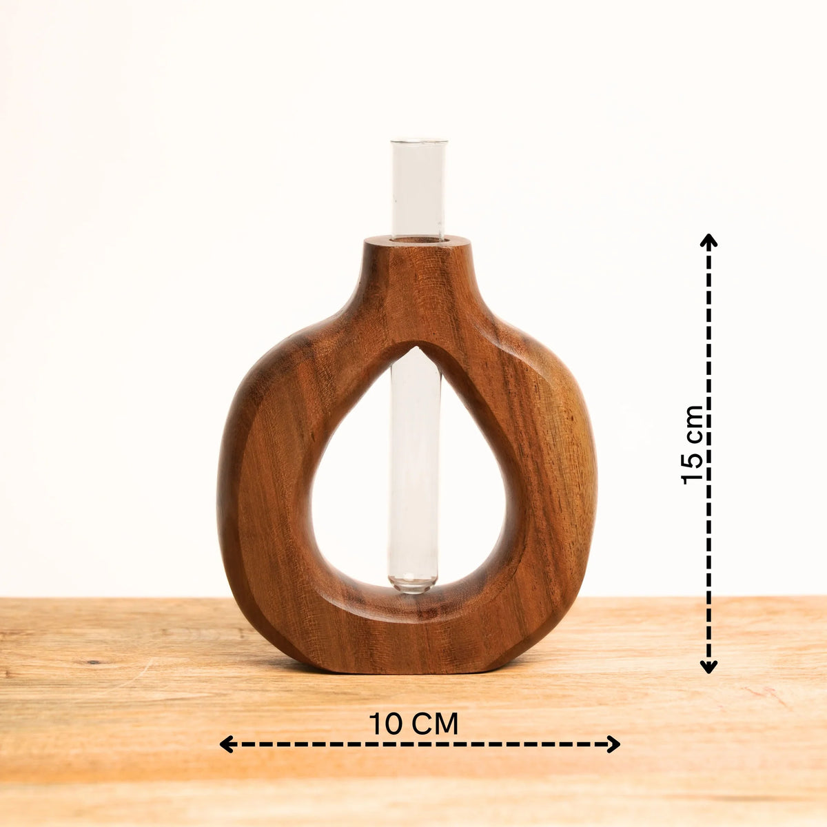 Acacia Wood Decorative Vase