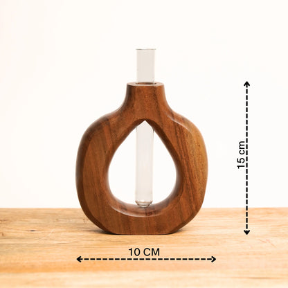 Acacia Wood Decorative Vase