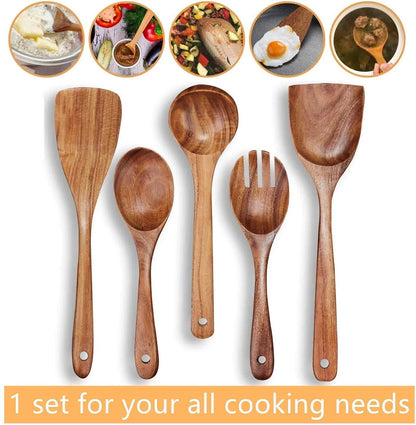 Handmade Sheesham Wooden Cooking Spoon Set