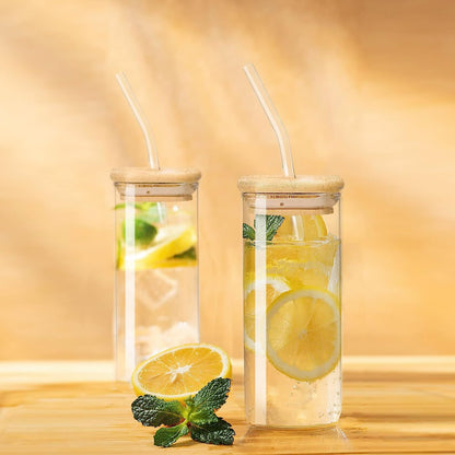 Multi-Purpose Borosilicate Glass Coffee and Juice Cup with Cover(400ml)