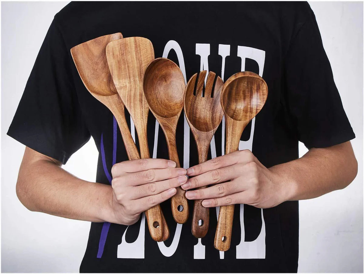 Handmade Sheesham Wooden Cooking Spoon Set