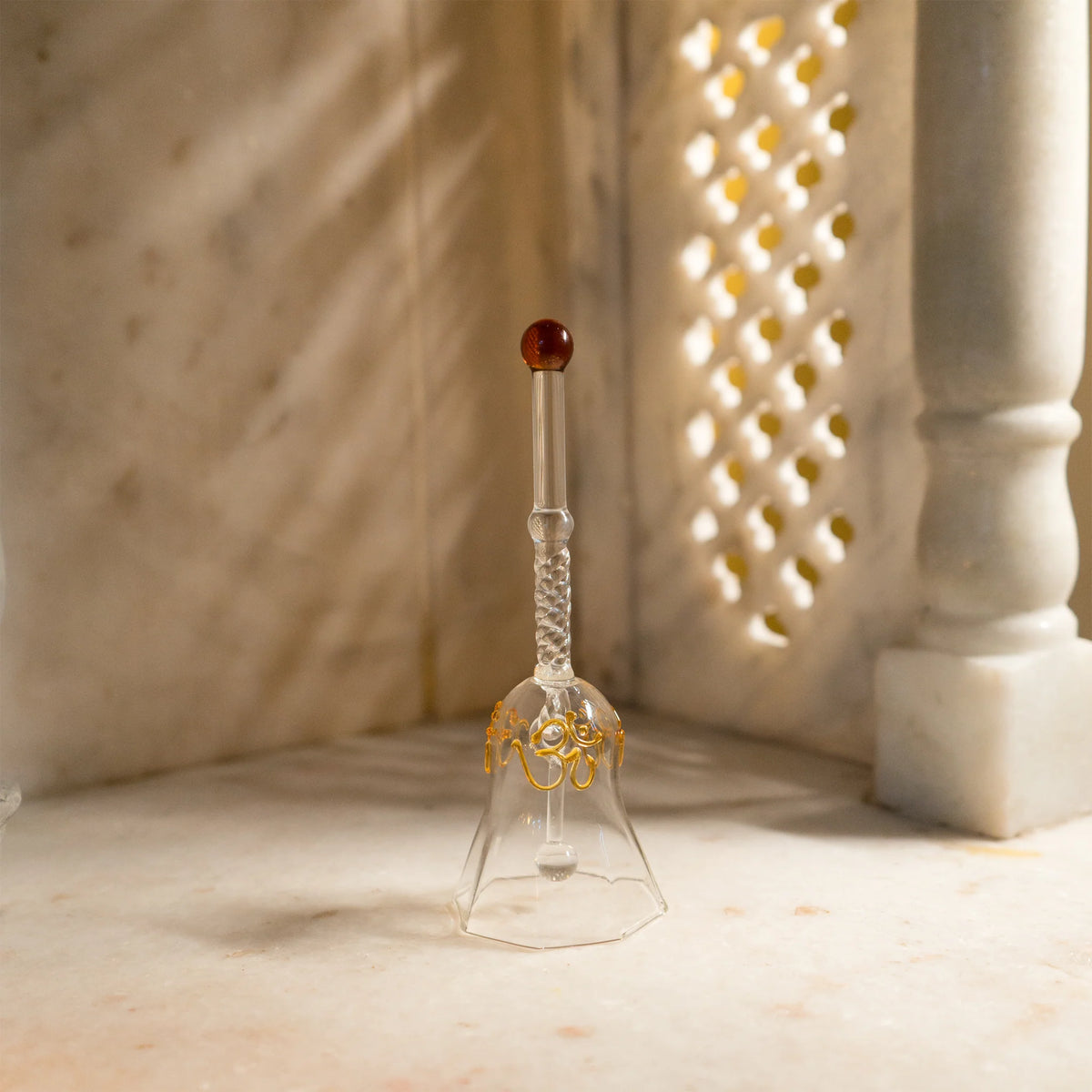 Decorative Glass Puja Bell