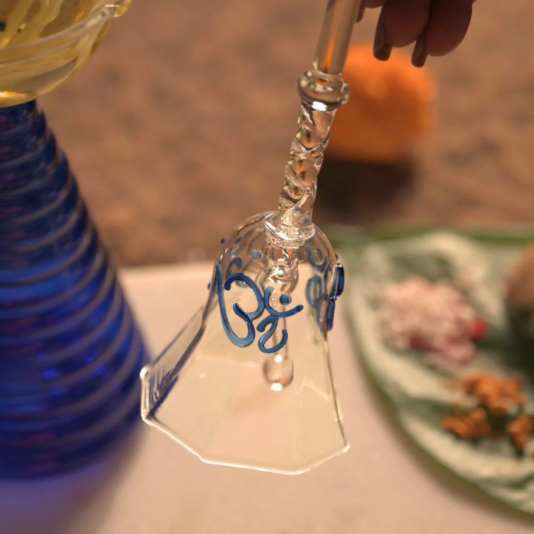 Decorative Glass Puja Bell