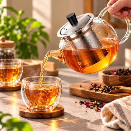 ClassicBrew 1 L Glass Teapot with Stainless Steel Infuser
