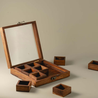 Wooden Masala Box 9 - SET
