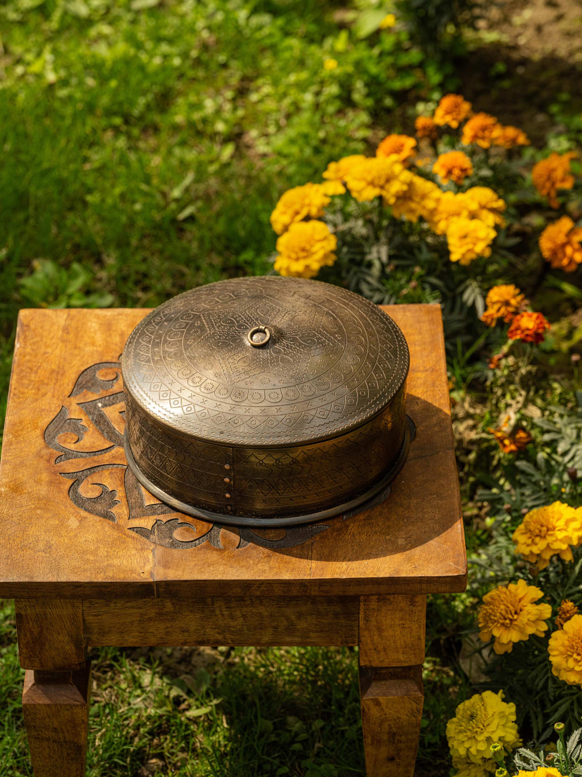 Elegant Black & Brass Spice Box