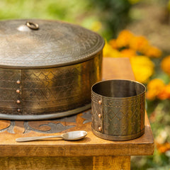 Elegant Black & Brass Spice Box