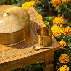Golden Brass Masala Box