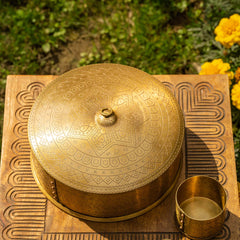 Golden Brass Masala Box
