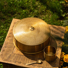 Golden Brass Masala Box