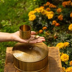 Golden Brass Masala Box