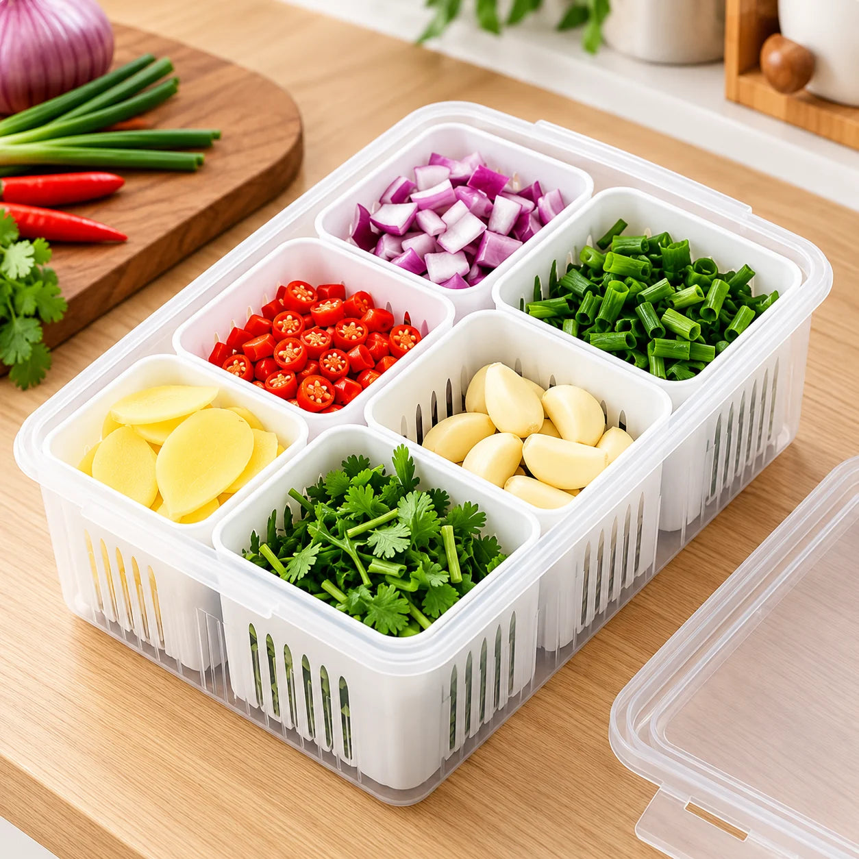 Detachable Food Storage Containers with Removable Compartments