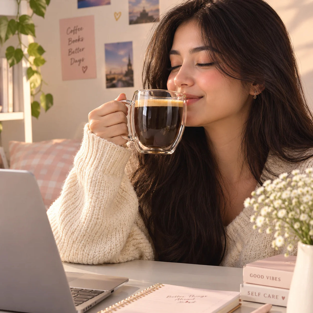 Double-Wall Glass Mug, 250 ml