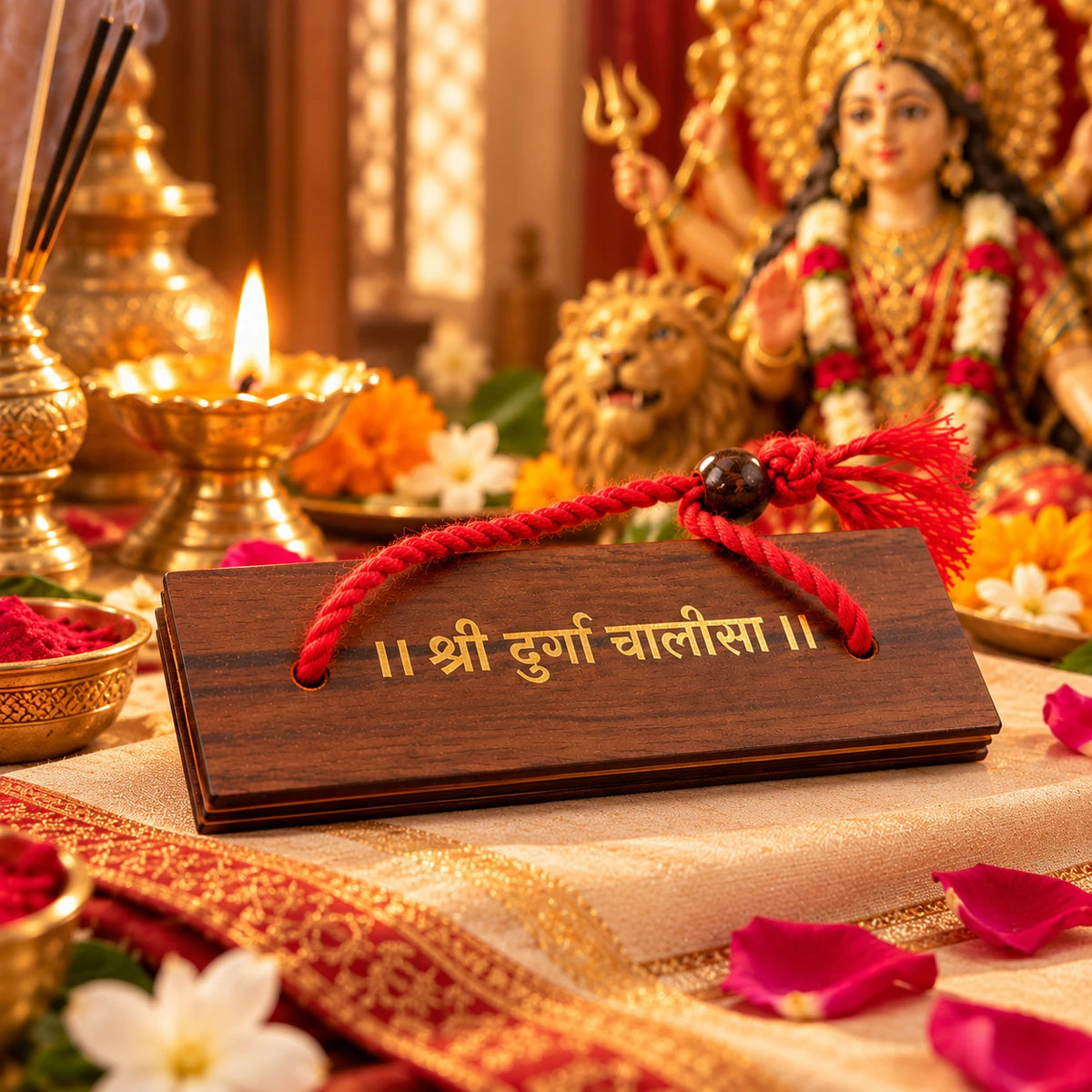 Wooden Durga Chalisa Pocket Edition