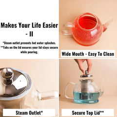 Glass Teapot with Stainless Steel Infuser