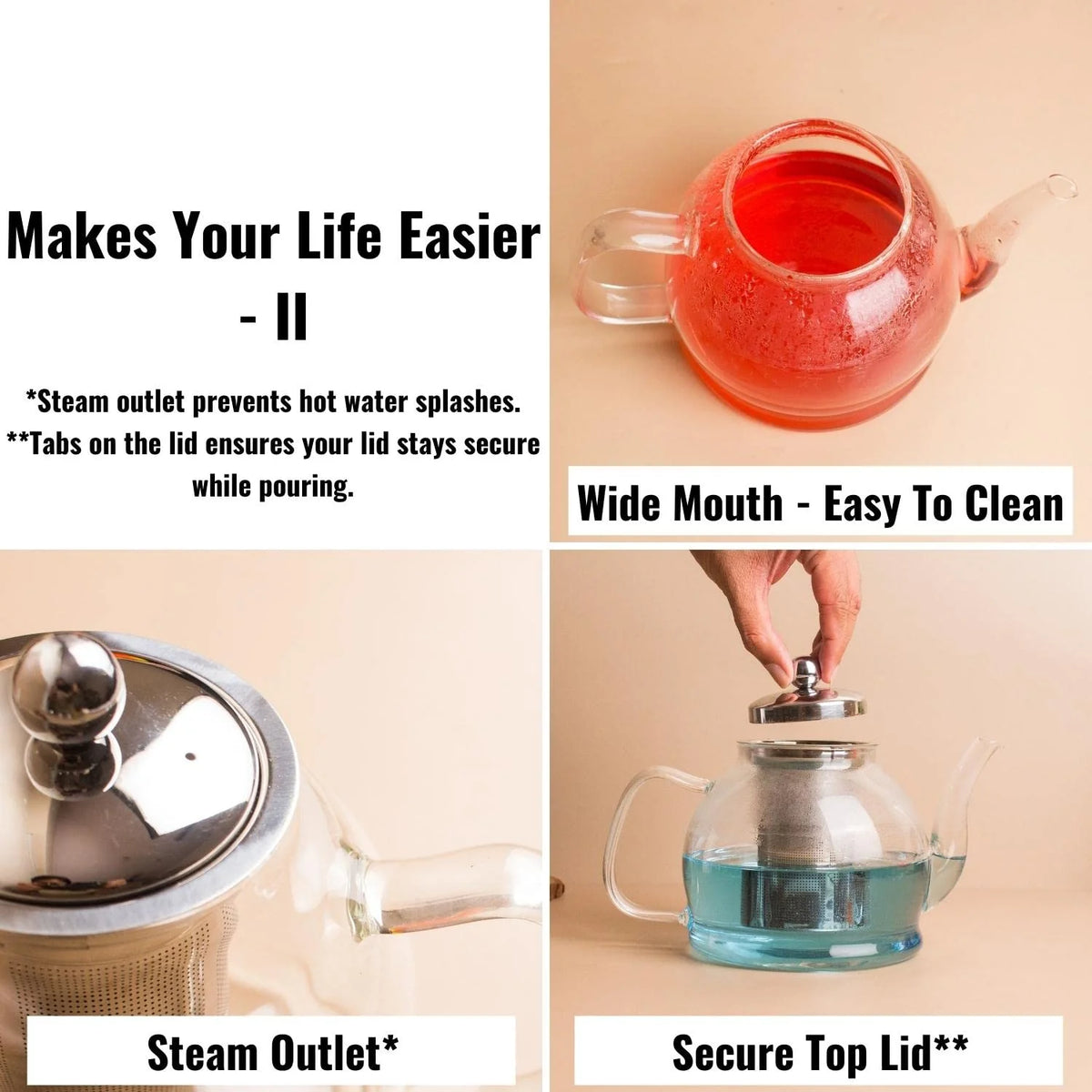 Glass Teapot with Stainless Steel Infuser