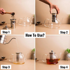 Glass Teapot with Stainless Steel Infuser