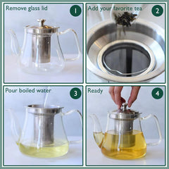Glass Teapot with Stainless Steel Infuser