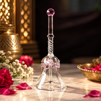 Decorative Glass Puja Bell with Om Design