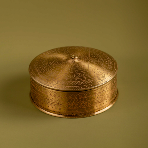 Golden Brass Masala Box