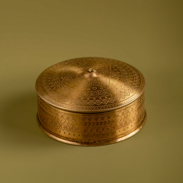 Golden Brass Masala Box