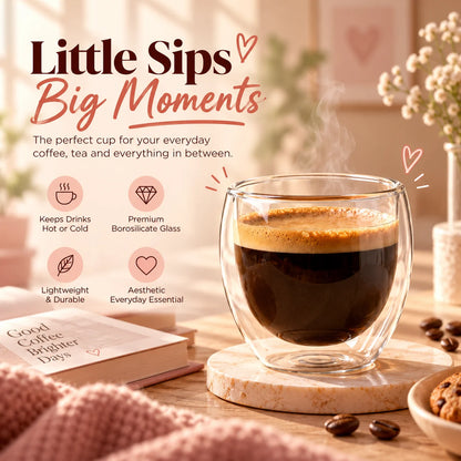 Little Sips Double-Wall Glass Cup – 250 ml