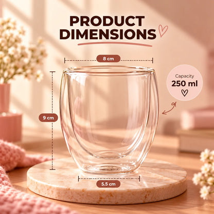 Little Sips Double-Wall Glass Cup – 250 ml