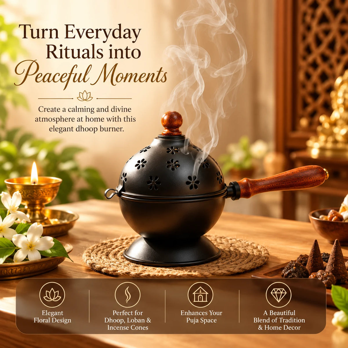 Lotus Bloom Dhoop Burner