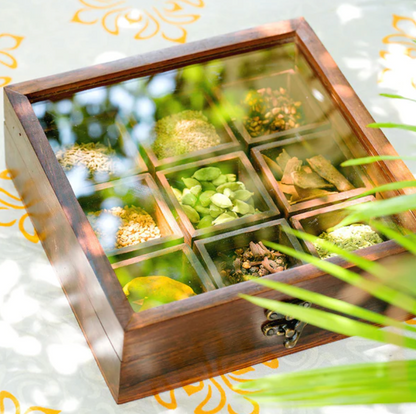 Wooden Masala Box 9 - SET