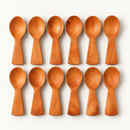 Neem Wood Masala Spoon Set – 12 Pieces