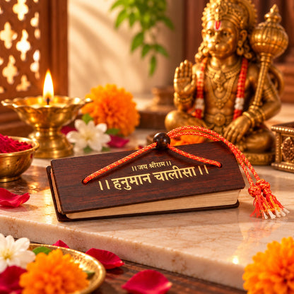 Pocket Wooden Hanuman Chalisa in Hindi