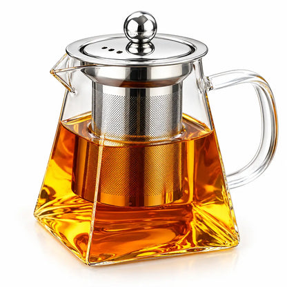 Pyramid Glass Teapot with Steel Infuser