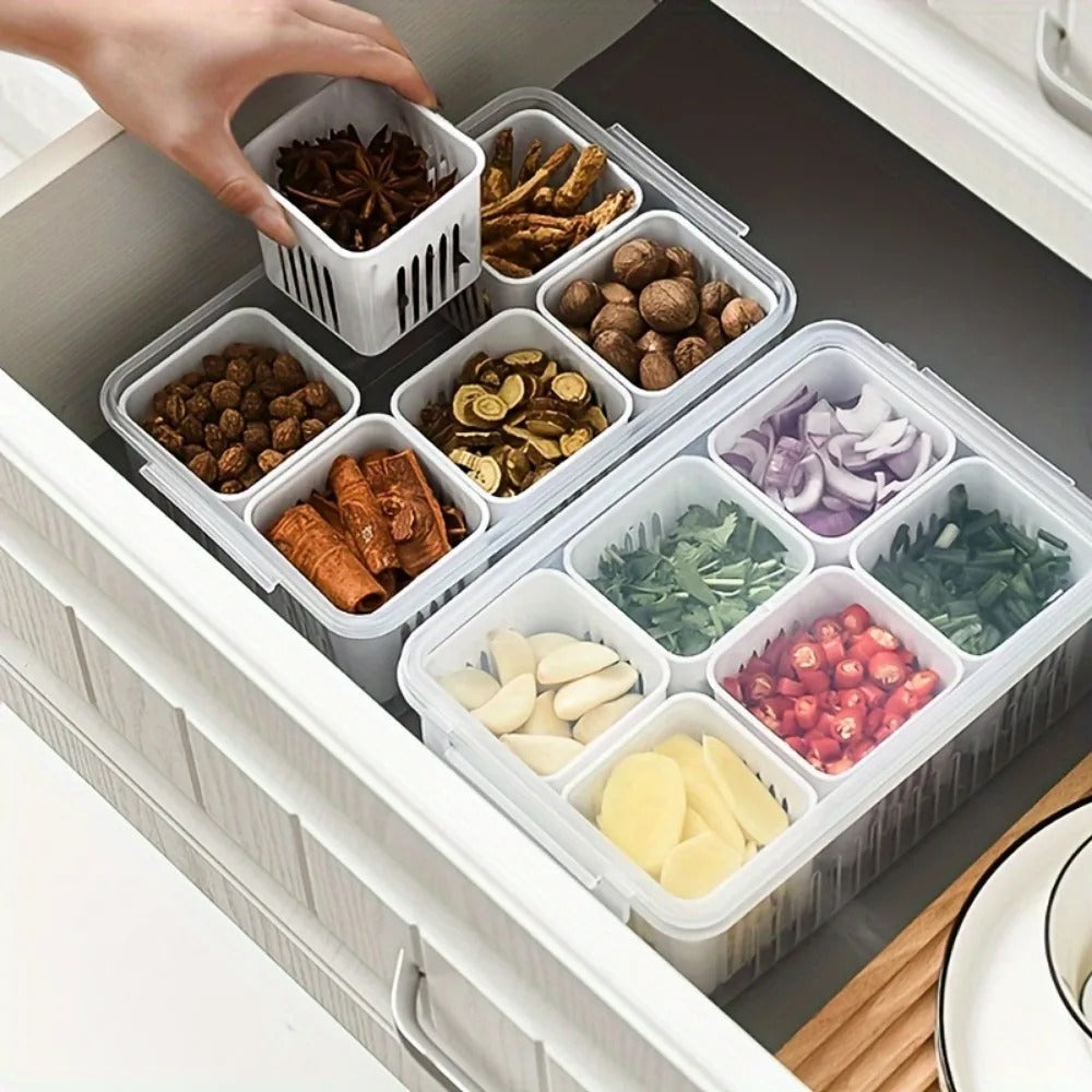 Food Containers with Detachable Grid Boxes