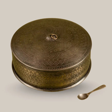 Elegant Black & Brass Spice Box