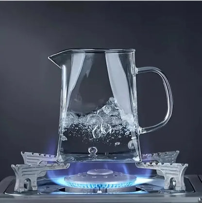 Pyramid-Shaped Borosilicate Glass Teapot with Steel Infuser 750 ML