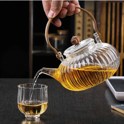 Zovesta Ribbed Wood Handle Tea Kettle 1 L